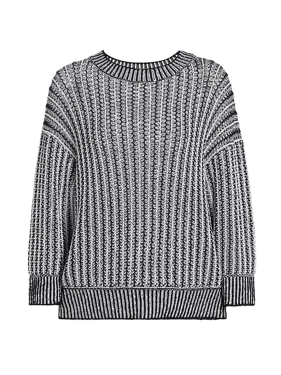 Womens Regno Striped Cotton Crewneck Sweater Product Image