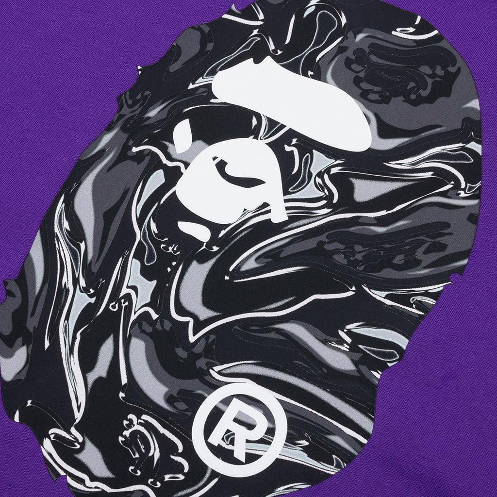 Marbling Camo Ape Head Relaxed Fit L/S Tee - Purple Male Product Image