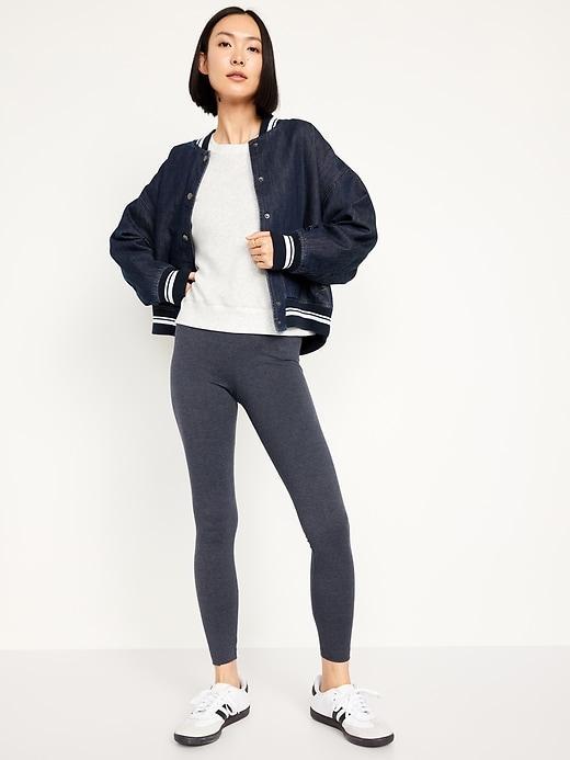 Mid-Rise Jersey Crop Legging Product Image