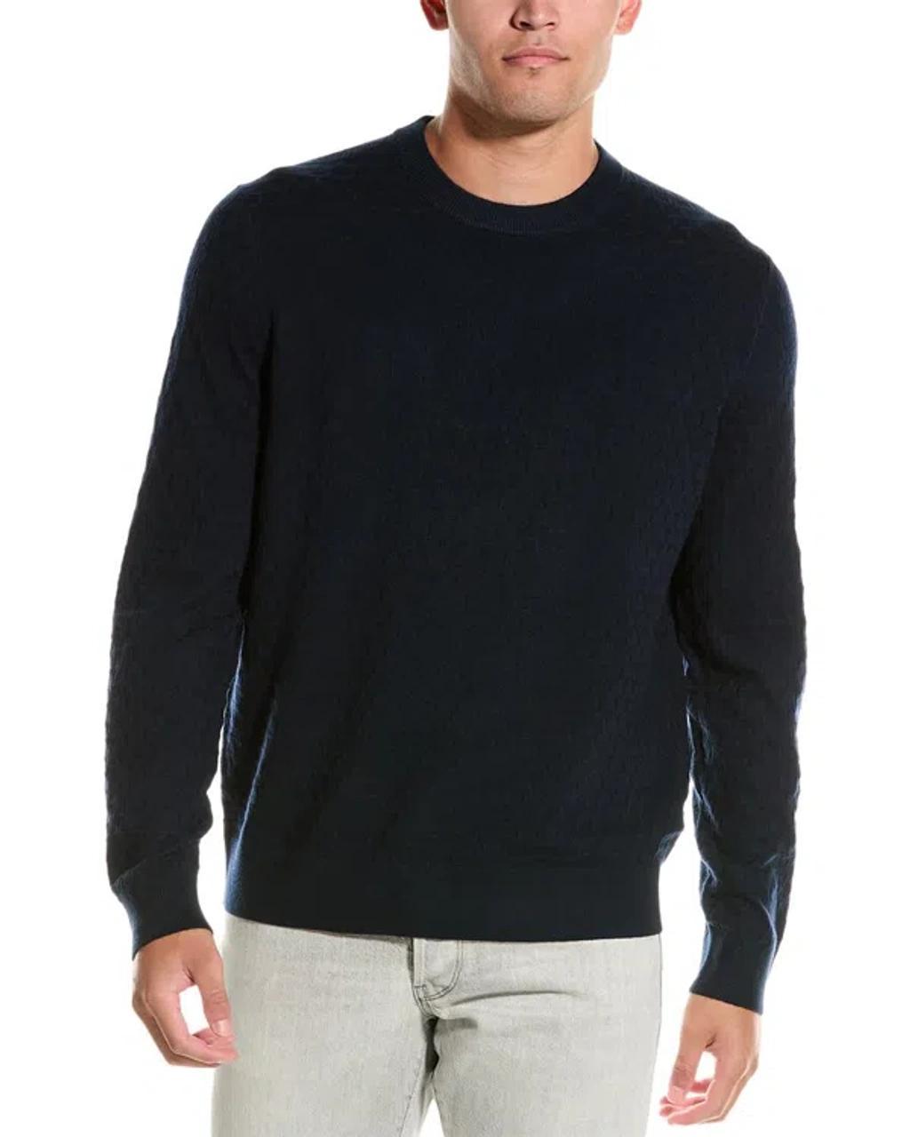 Stitch Wool-blend Sweater In Navy Product Image