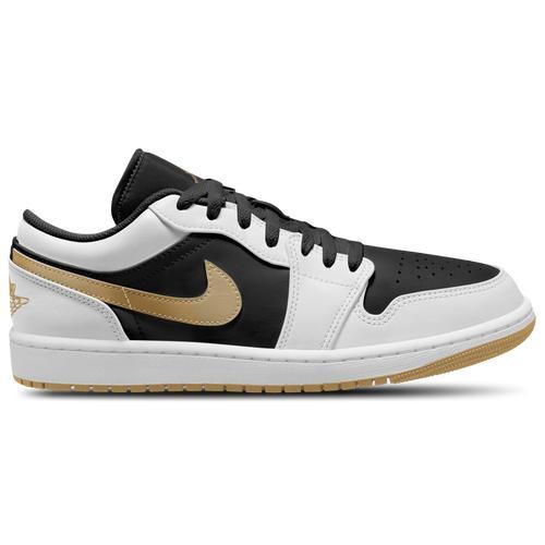 Jordan Mens Jordan AJ 1 Low - Mens Shoes Gold/White/Black Product Image