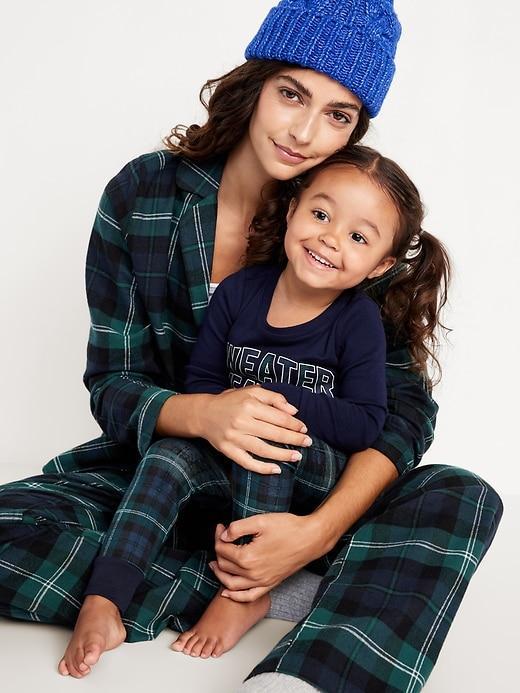 High-Waisted Flannel Pajama Joggers Product Image