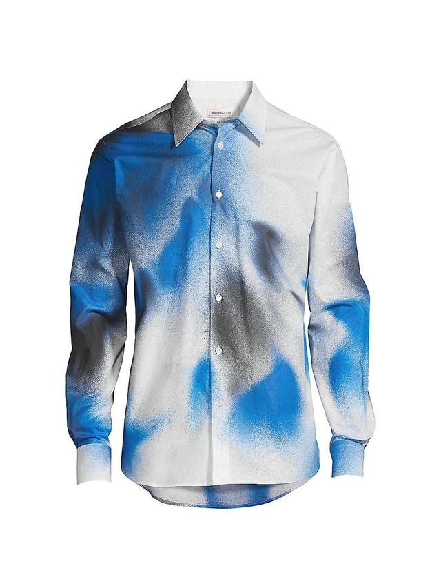 Mens Spray Print Long-Sleeve Shirt Product Image