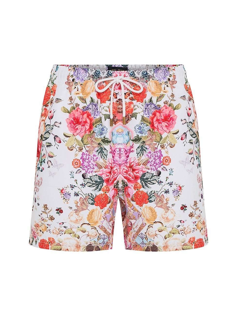 Mens Floral Drawstring Swim Shorts Product Image