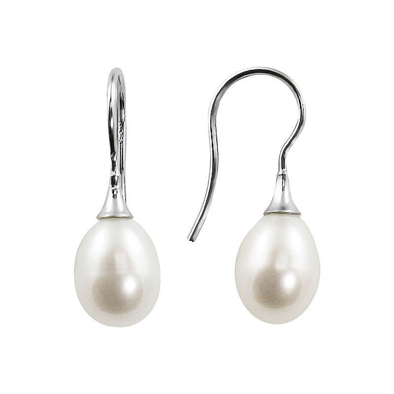 Sterling Silver Cultured Freshwater Pearl Single-Drop Earrings, Womens product image