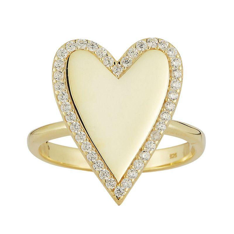 Sunkissed Sterling Cubic Zirconia Heart Ring, Womens Multicolor Product Image