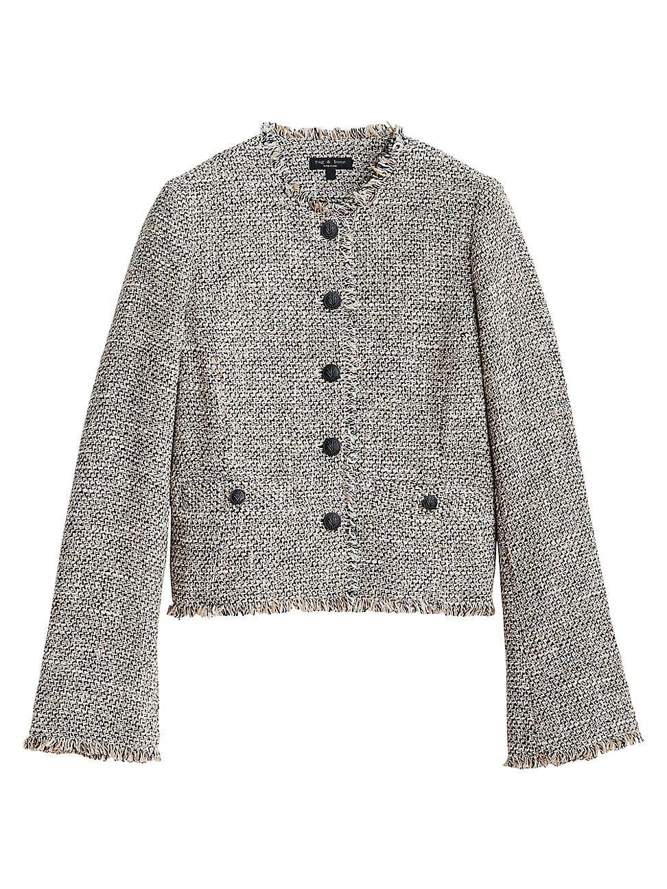 rag & bone Carmen Tweed Jacket Blackwht 12 Product Image