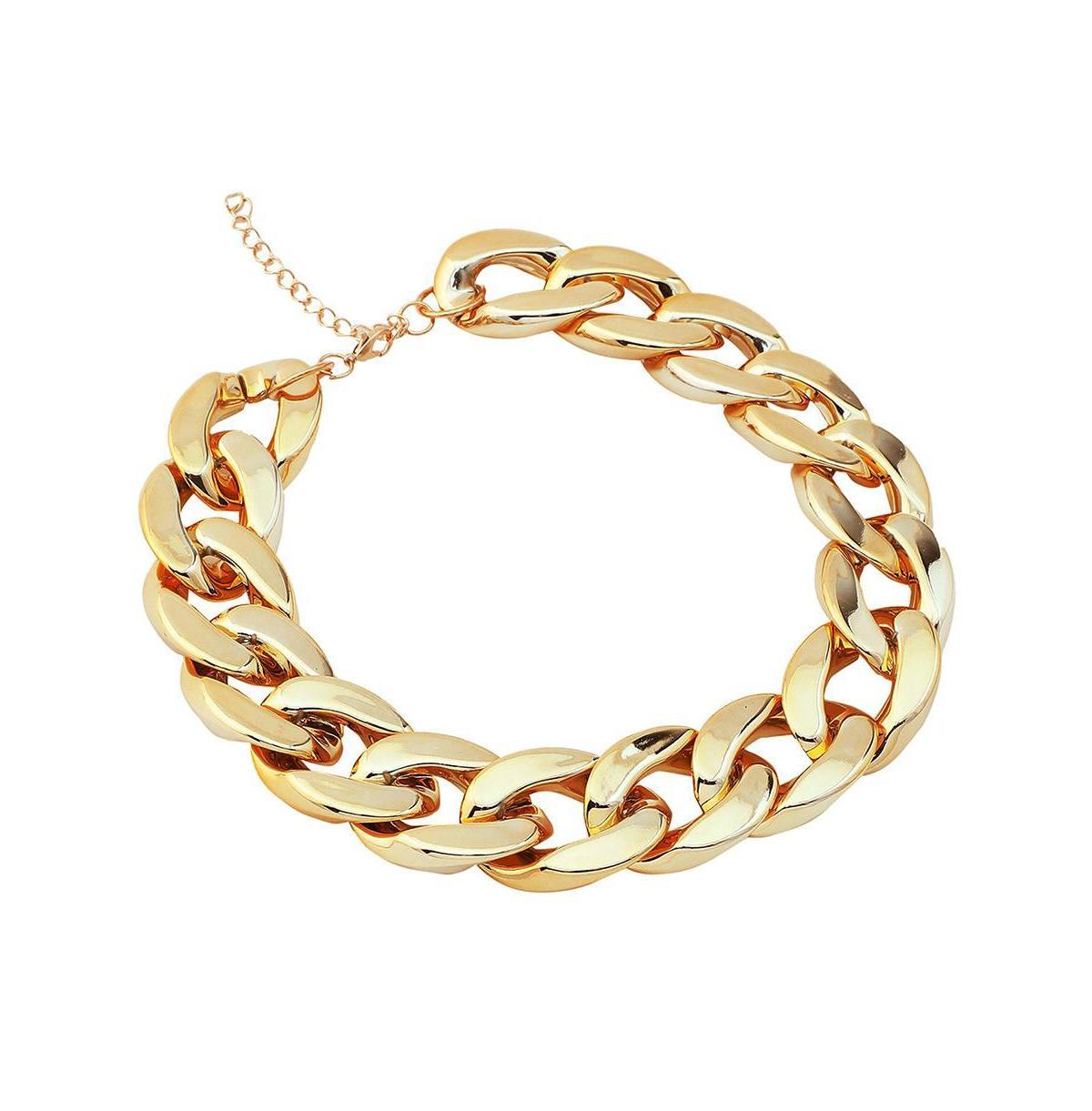 Sohi Womens Gold Metallic Chainlink Necklace Product Image