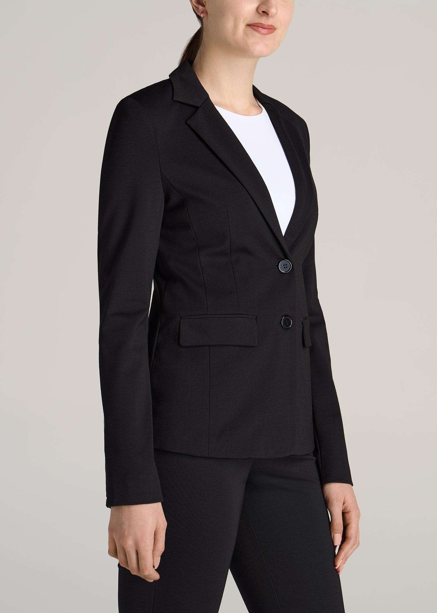 SLIM-FIT Two Button Blazer for Tall Women in Black Product Image