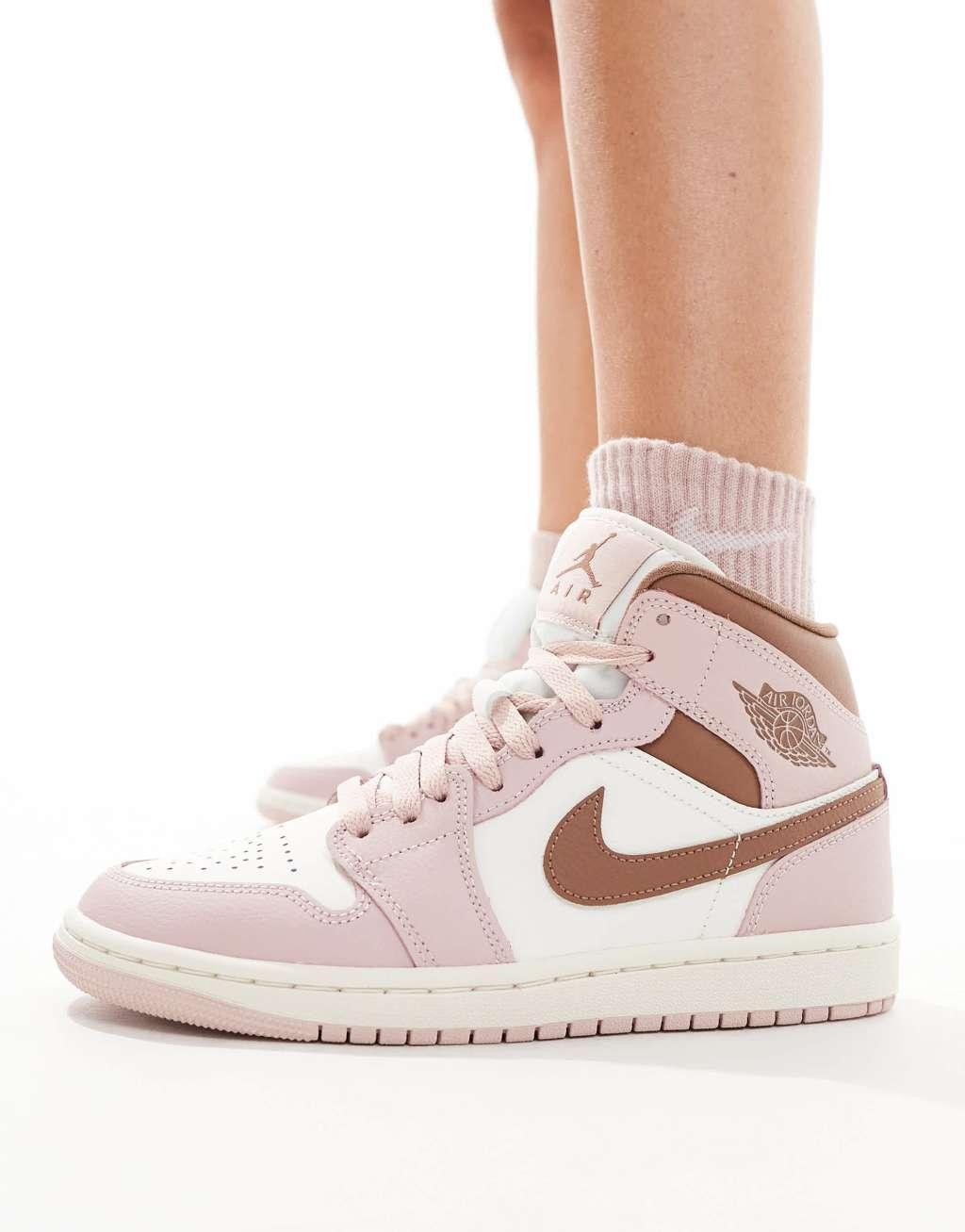 Nike Air Jordan 1 Mid sneakers in pink Product Image