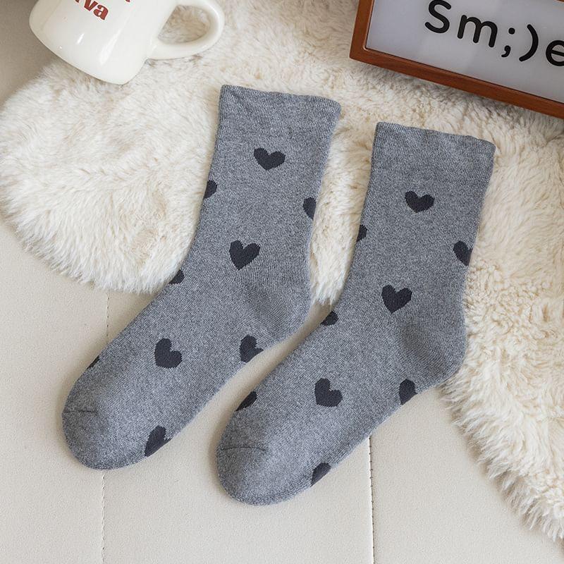 Heart Print Crew Socks Product Image