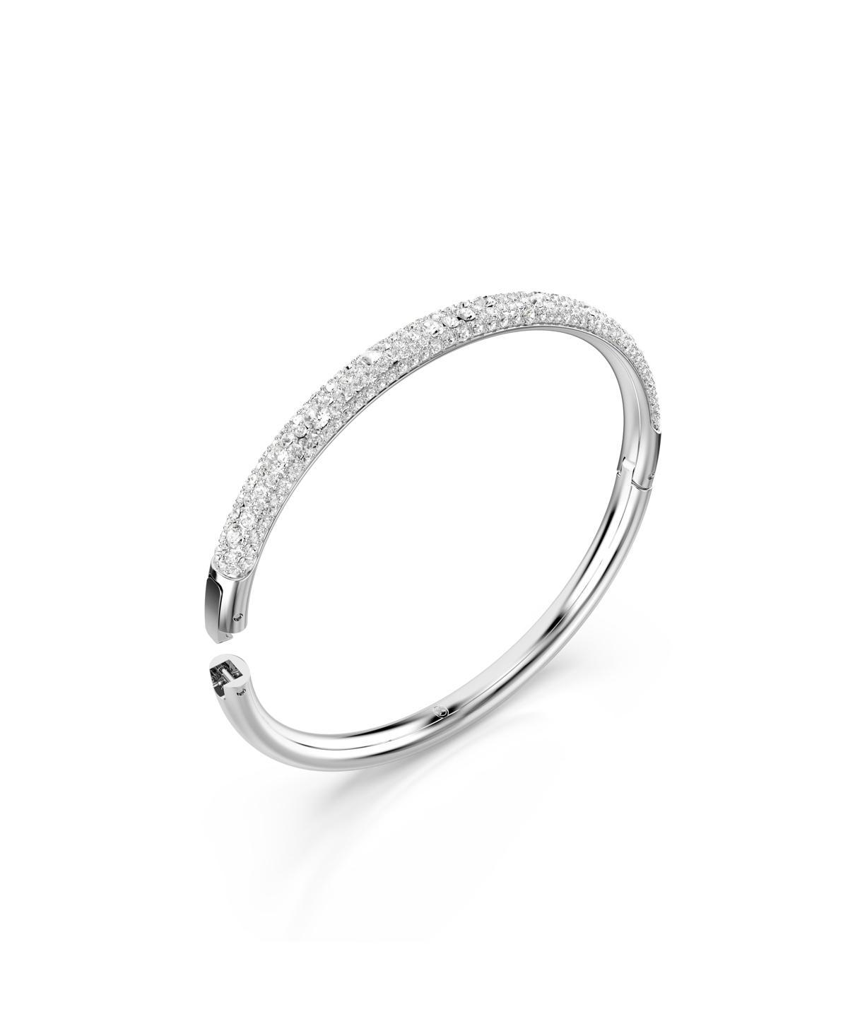 Swarovski Snow Pave, White, Rhodium Plated or Rose Gold-Tone Meteora Bangle Bracelet Product Image