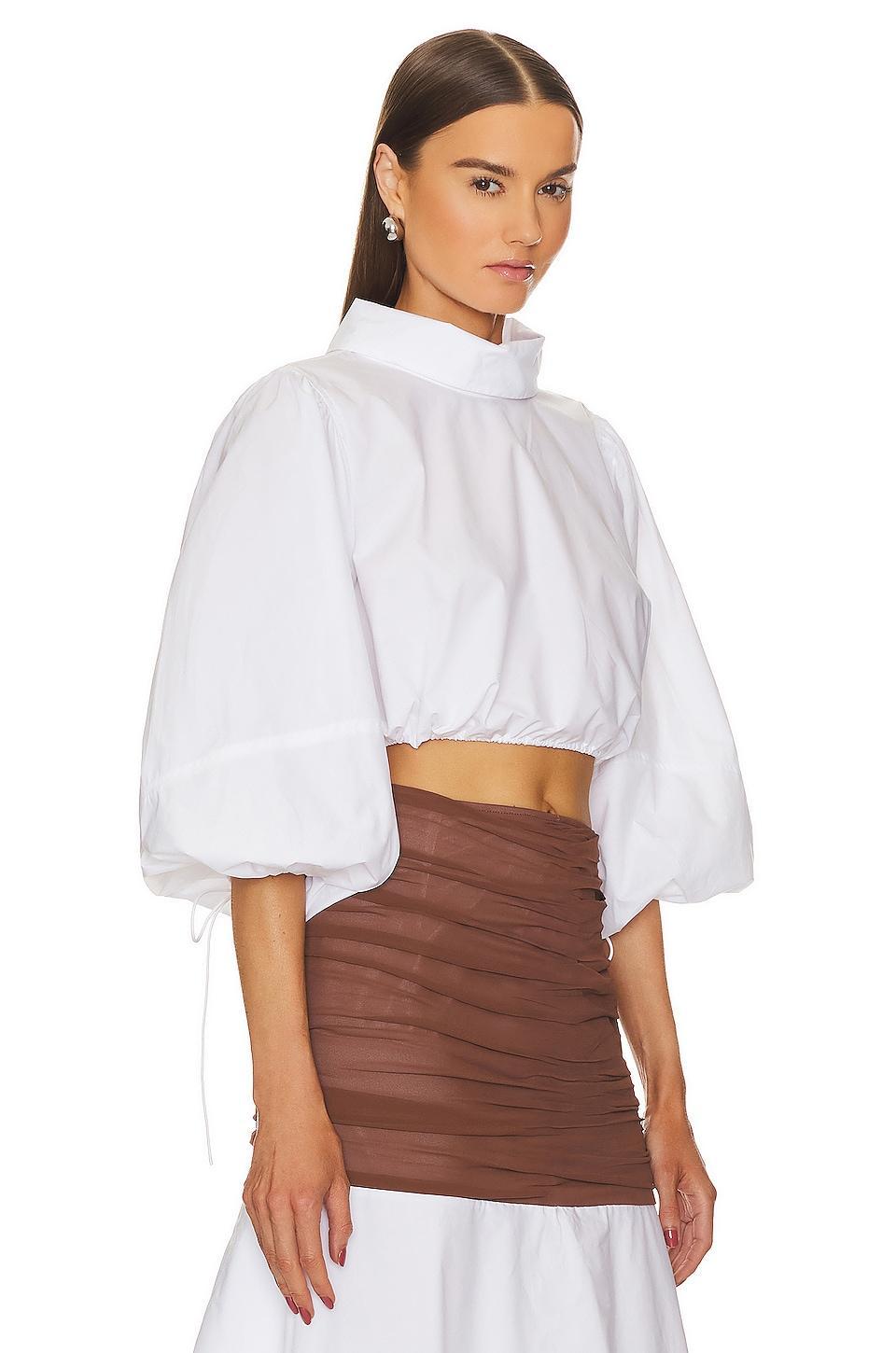 Cotton Poplin Puff Sleeve Top Helsa Product Image