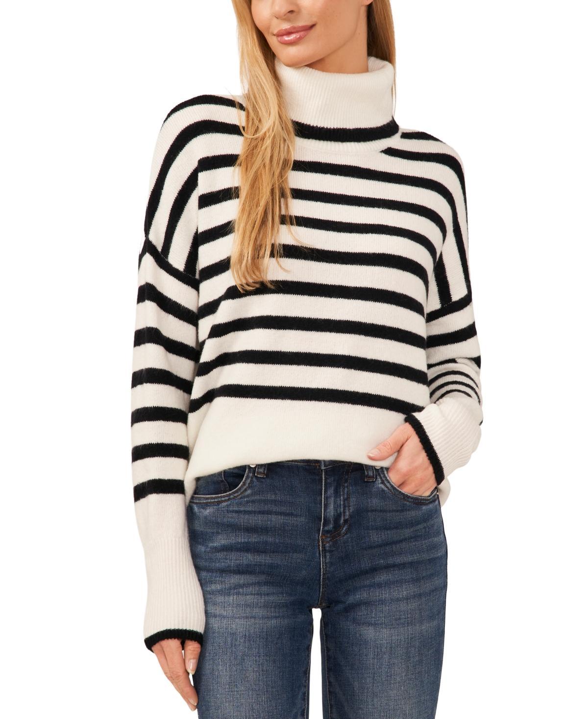 CeCe Striped Turtleneck Sweater Product Image