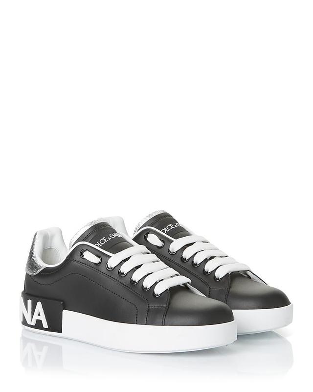 Womens Portofino Logo Leather Sneakers Product Image