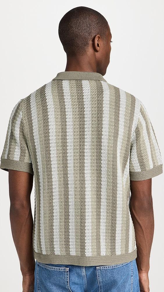 Vince Crochet Stripe Button Down Shirt | Shopbop Product Image