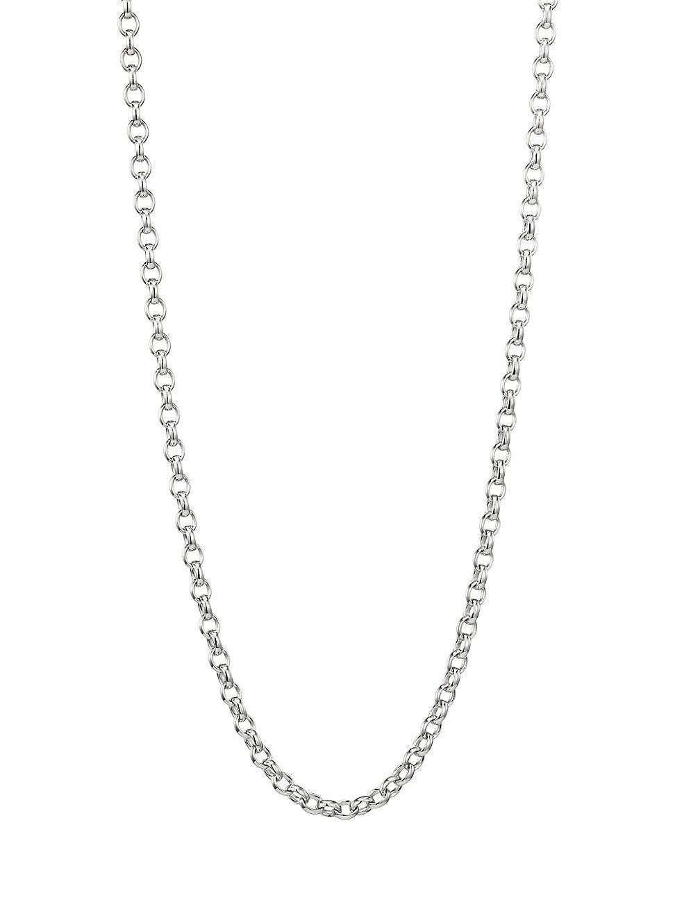 Womens 18K White Gold Belcher-Link Long Chain Necklace/35 Product Image