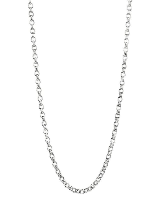 Womens 18K White Gold Belcher-Link Long Chain Necklace/35 Product Image