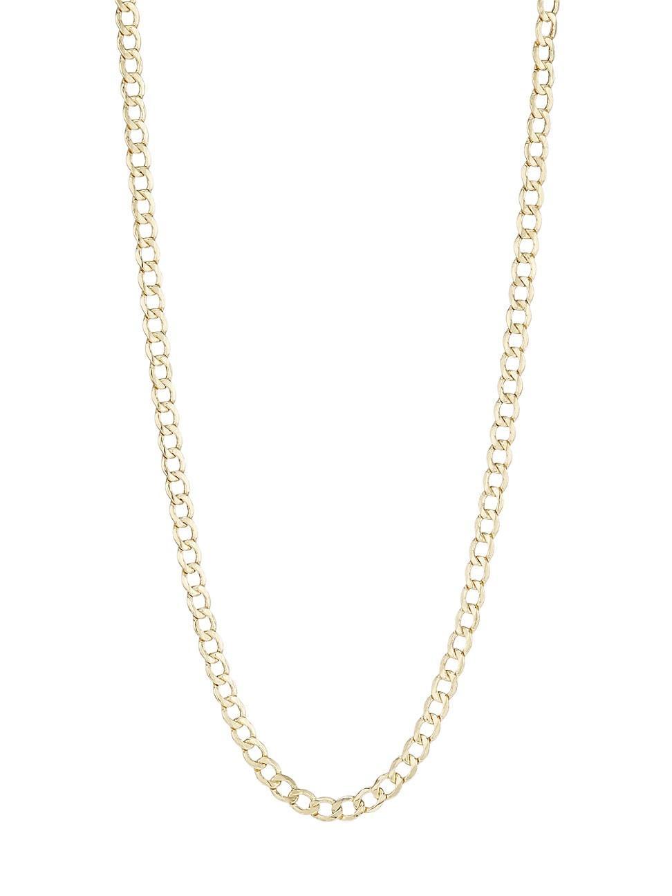 Mens 14K Gold Curb Chain Necklace Product Image