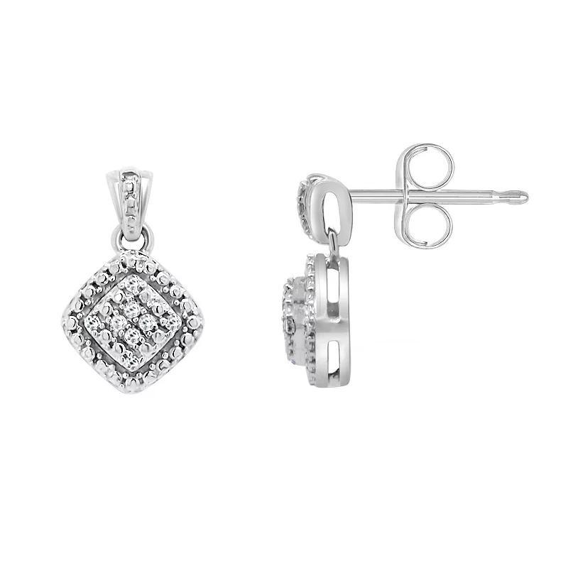 Celebration Gems Sterling Silver 1/10 Carat T.W. Diamond Drop Earrings, Womens Product Image