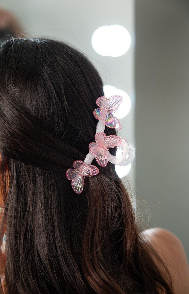 Pink Iridescent Butterfly Claw Clip Product Image