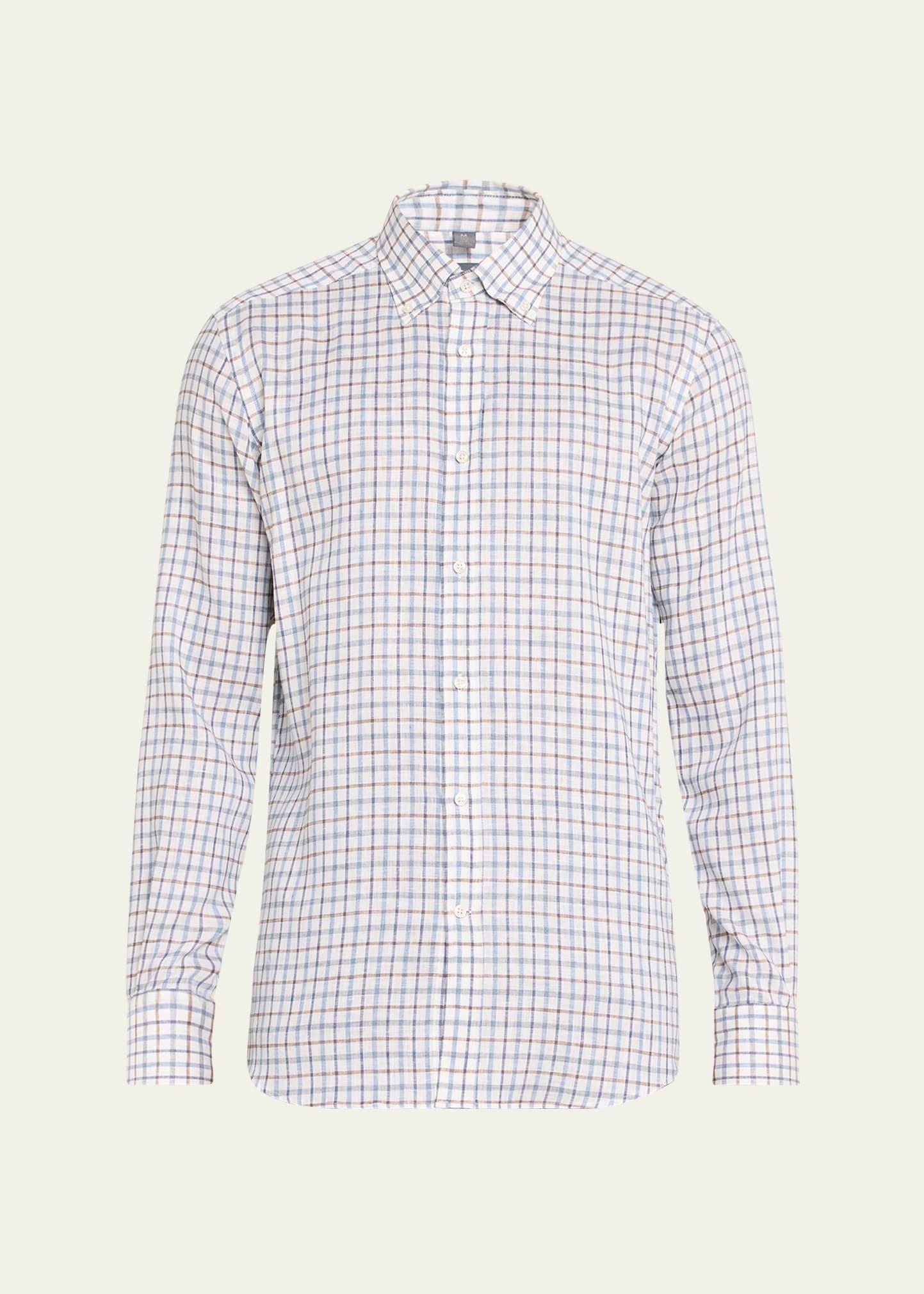 Mens Linen Check-Print Sport Shirt Product Image