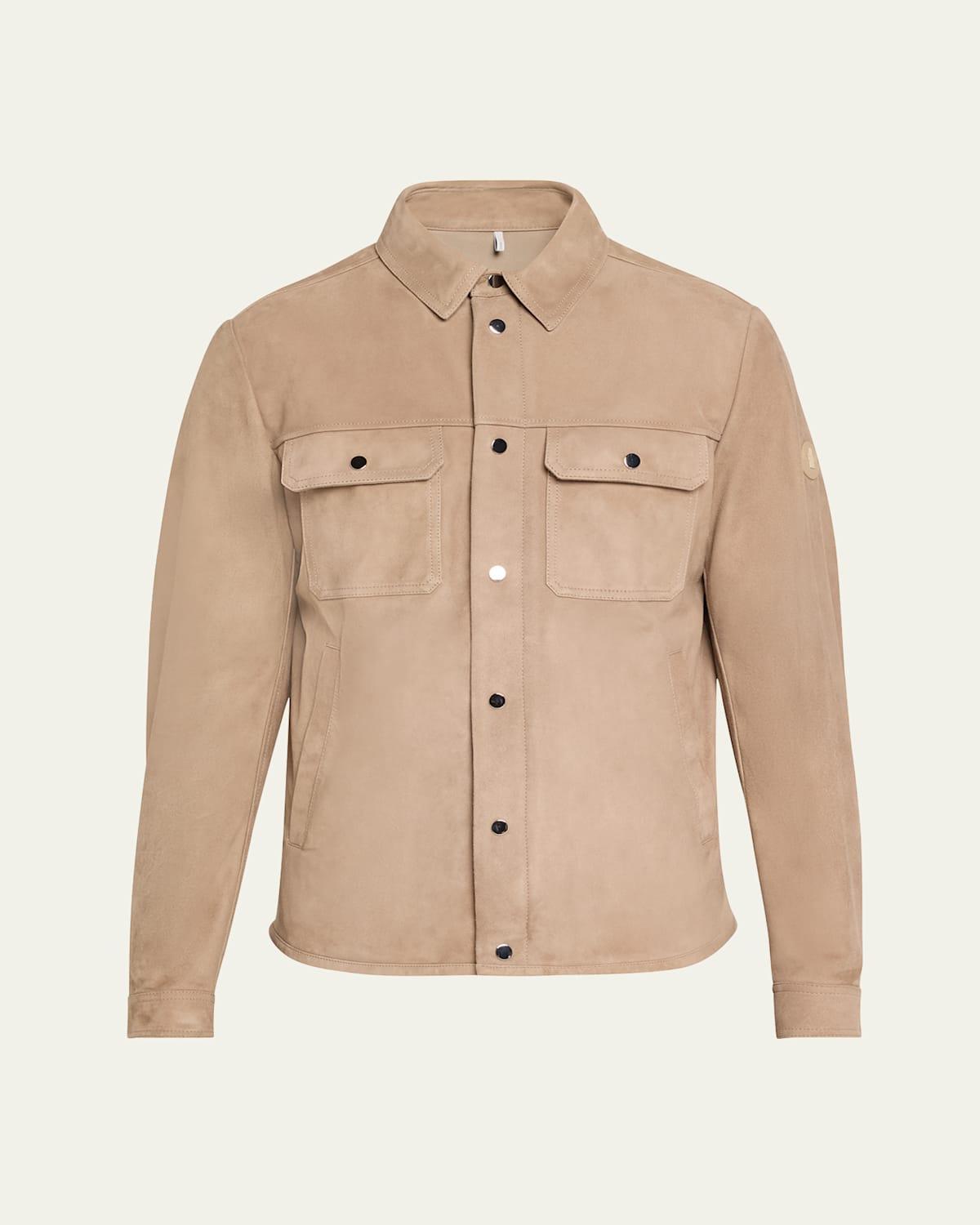 Mens Suede Snap-Front Overshirt Product Image