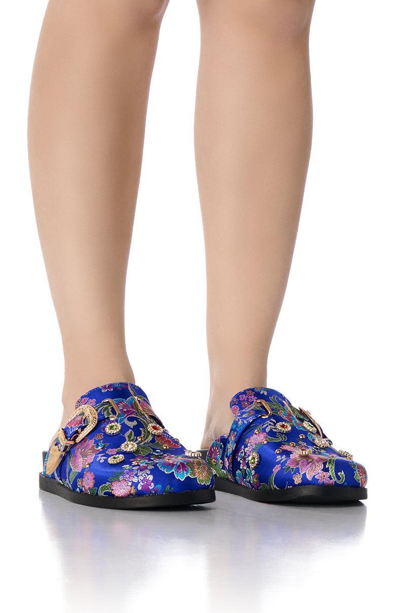 AZALEA WANG QUINBY BROCADE CLOG IN BLUE Product Image