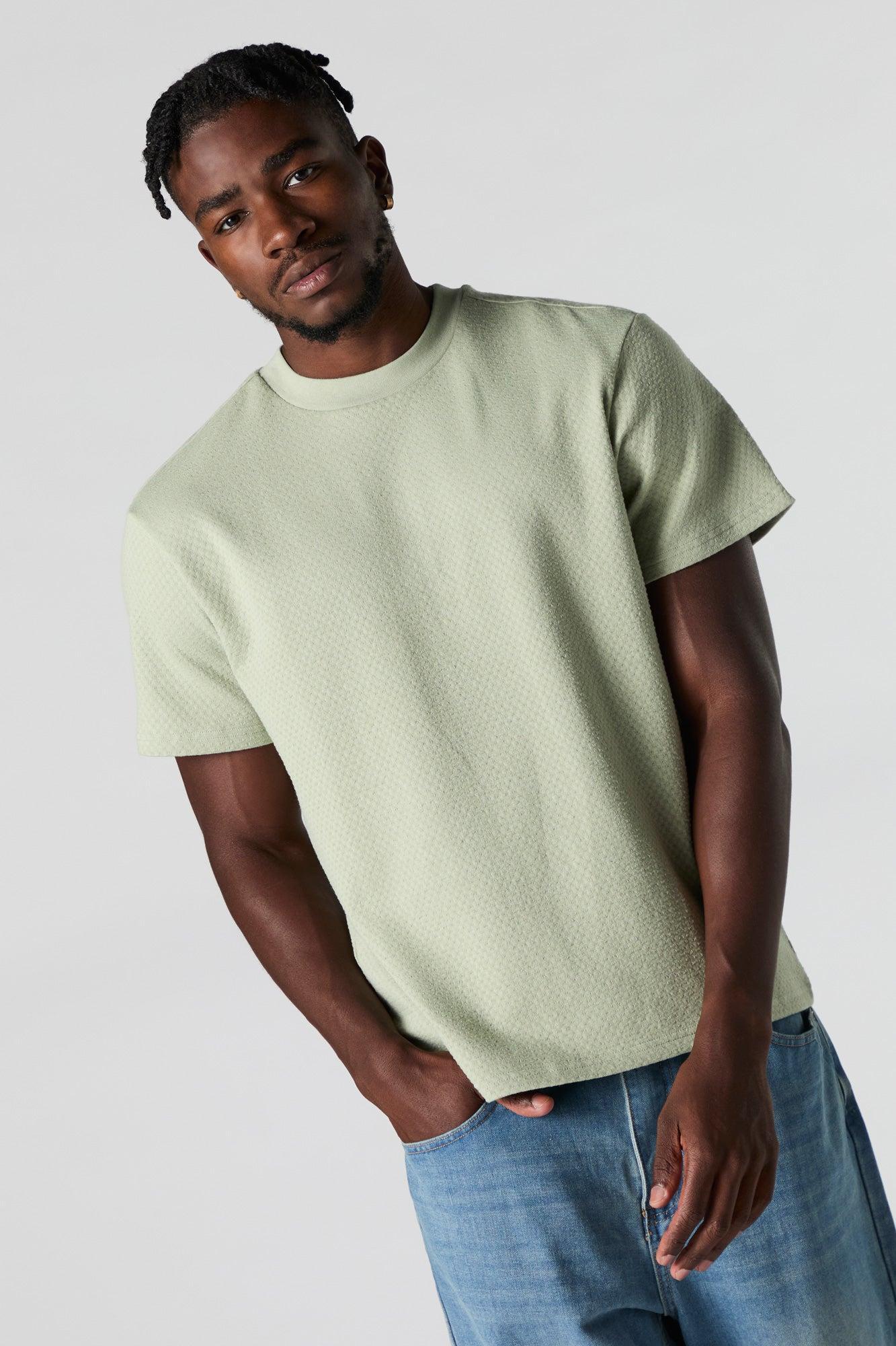 Textured Crewneck T-Shirt Male Product Image