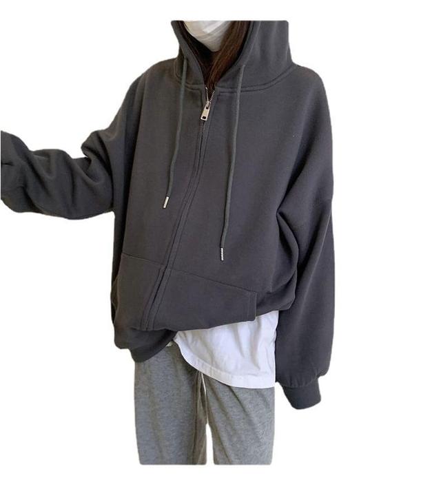 Plain Zip Hoodie Product Image