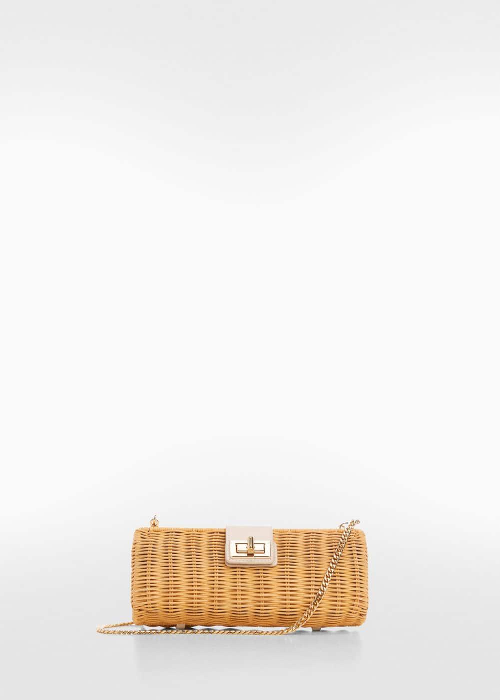 MANGO - Rattan clutch bag - One size - Women Product Image