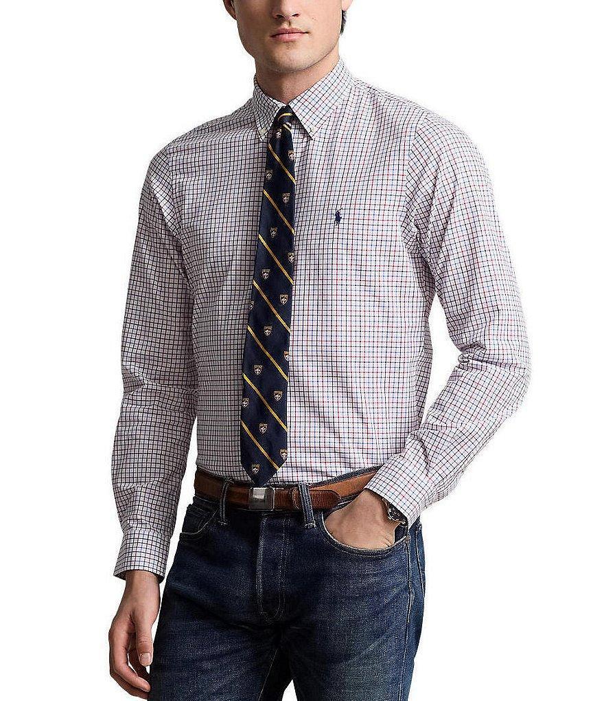 Polo Ralph Lauren Slim Fit Stretch Tattersall Poplin Long Sleeve Woven Shirt Product Image