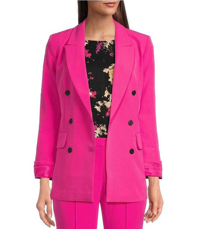 DKNY by Donna Karan Stretch Twill Long Sleeve Double Breasted Coordinating Blazer Product Image