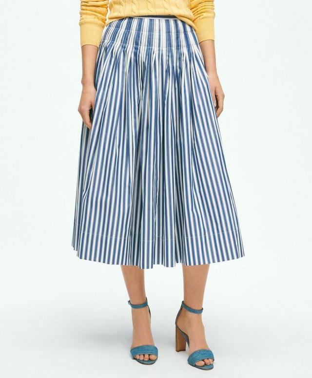 Striped A-Line Skirt In Cotton Product Image