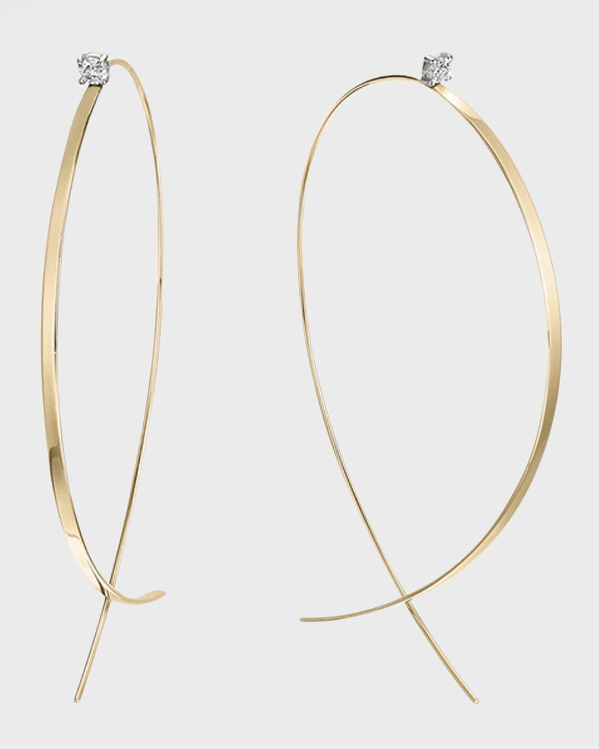 Lana Large Flat Upside Down Diamond Hoop Earrings Product Image