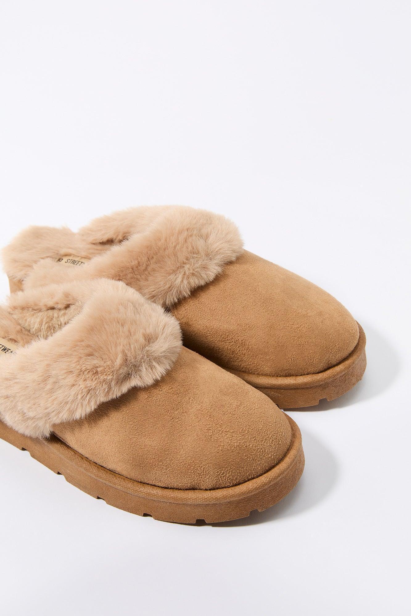 Faux Fur Collared Slipper Bootie Female Product Image