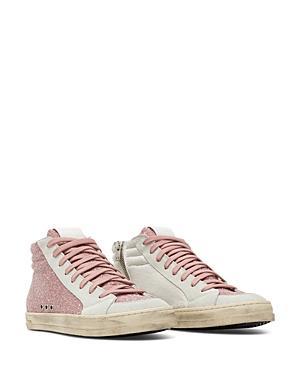 P448 Womens Skate Glitter Stripe High Top Sneakers Product Image