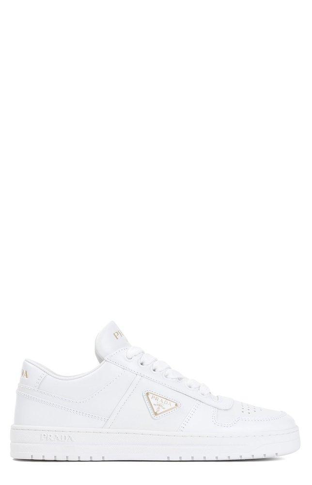 Downtown Leather Low-top Sneakers In White Product Image