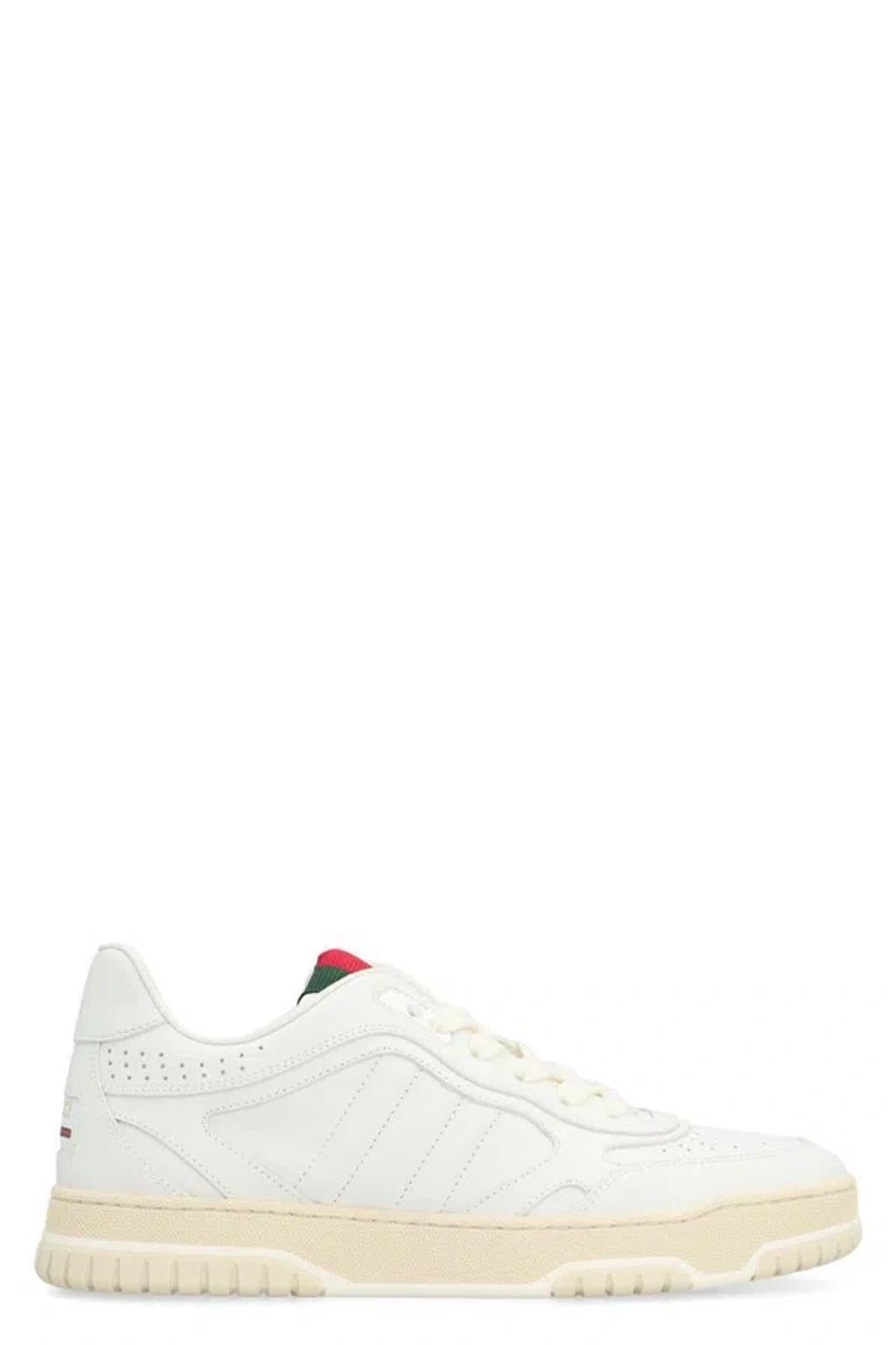 Re-web Leather Low-top Sneakers In White Product Image