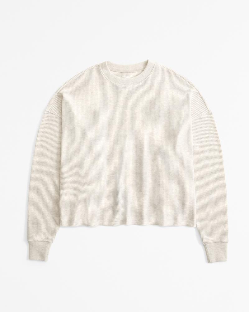 Long-Sleeve Oversized Dolman Waffle Tee product image