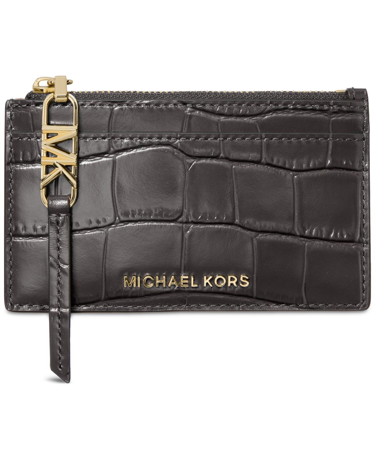 MICHAEL KORS Michael  Empire Small Zip Card Case In Chocolate Product Image