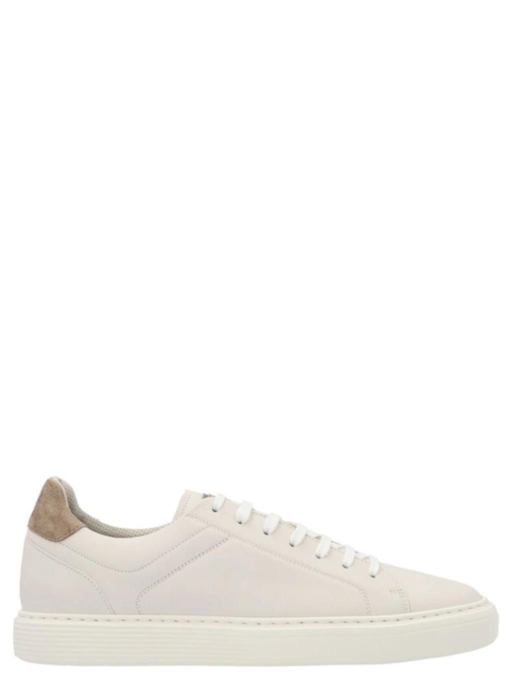 Semi-polished Calfskin Sneakers In White Product Image