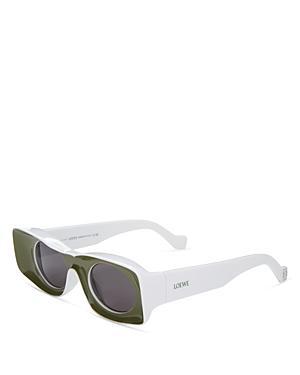 Mens Geometric Logo Acetate & Plastic Rectangle Sunglasses Product Image