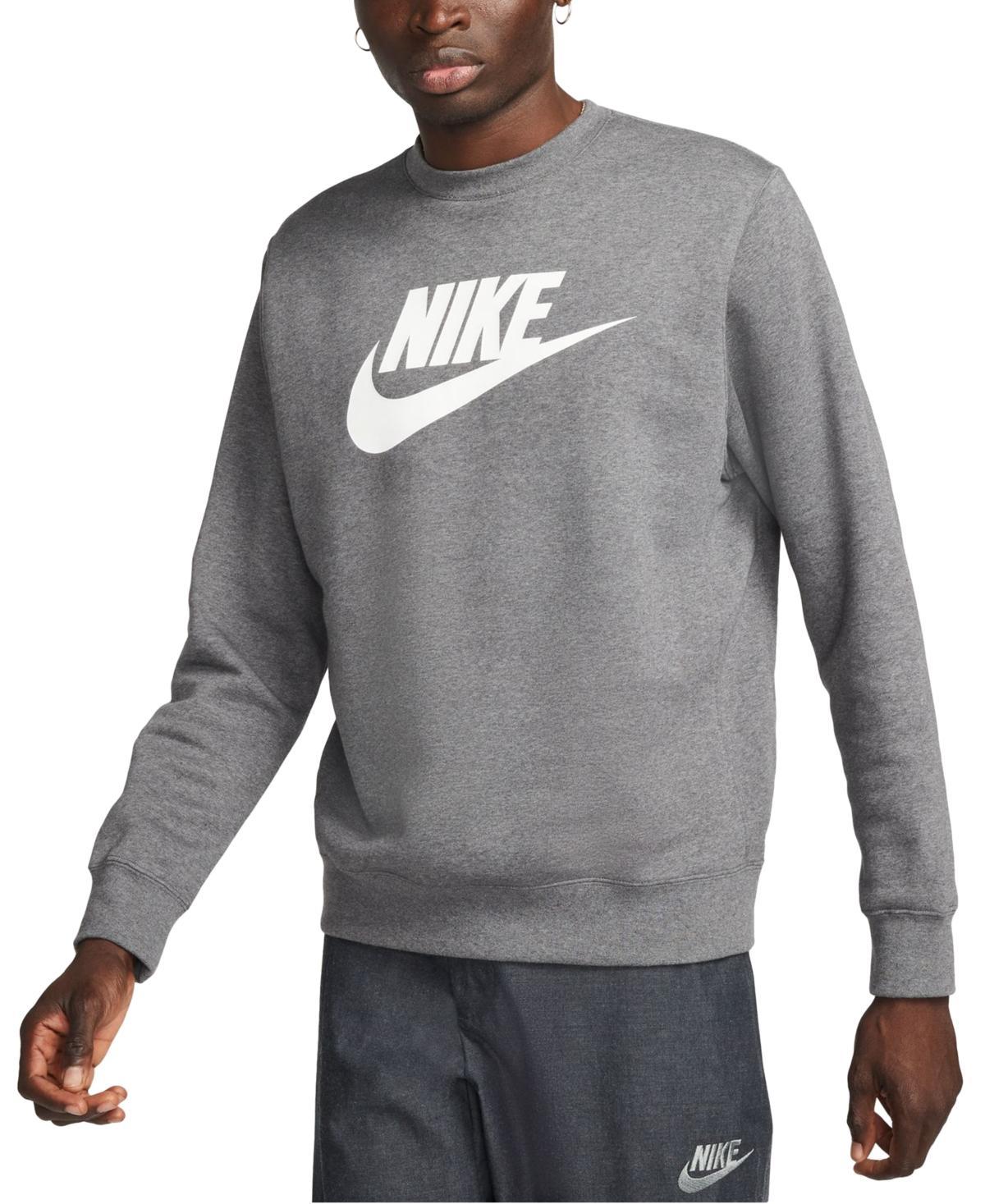 NIKE Men's Sportswear Club Fleece Graphic Crewneck Sweatshirt In Midnight Navy Product Image