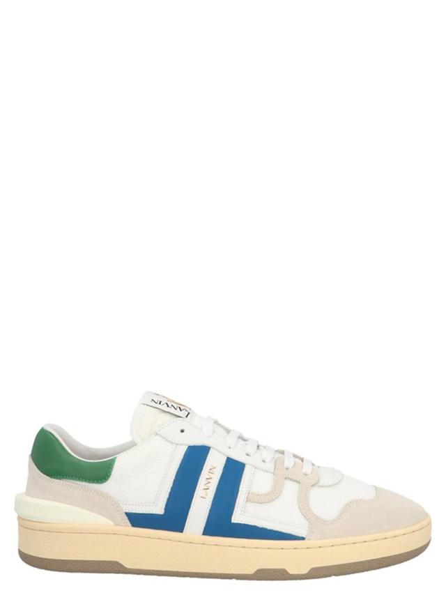 LANVIN White Clay Sneakers In White Blue Product Image