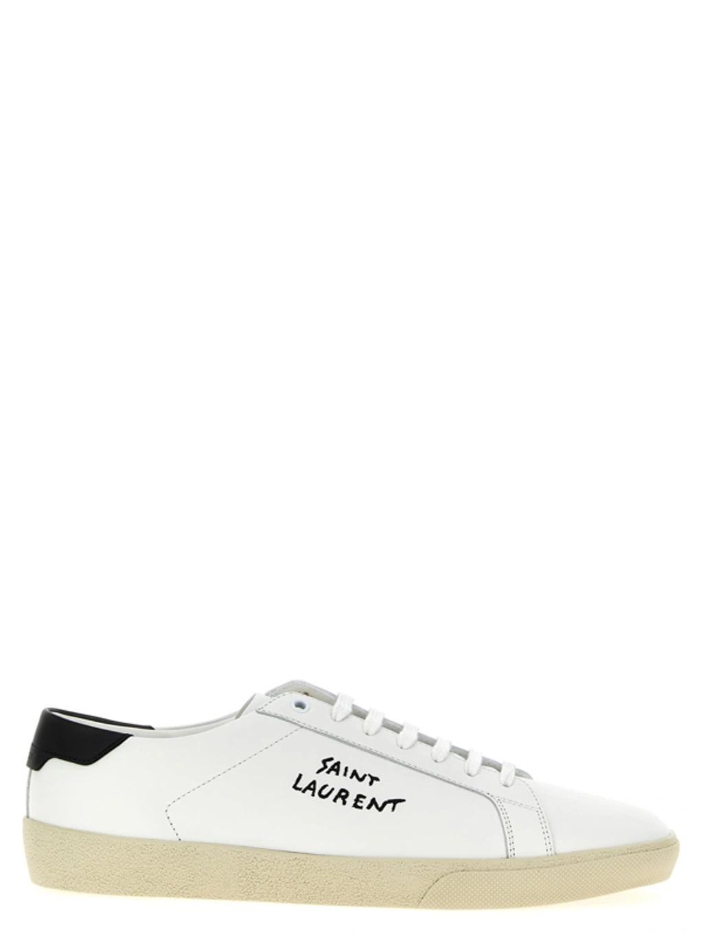 SAINT LAURENT Men's Court Sl/06 Leather Sneakers In White Product Image