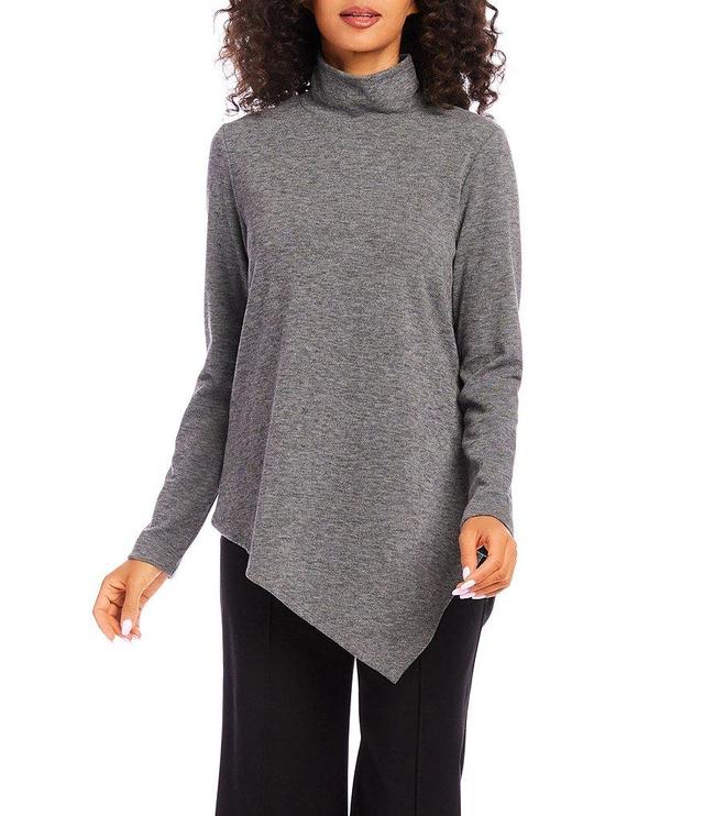 Karen Kane Asymmetrical Stretch Turtleneck Long Sleeve Top Product Image