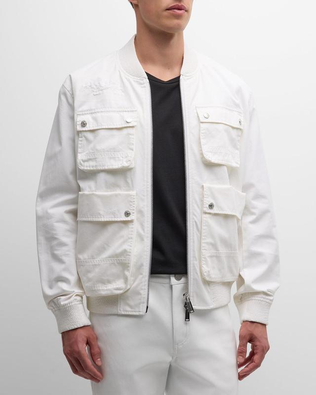 Men's Multi-Pocket Cargo Bomber Jacket Product Image