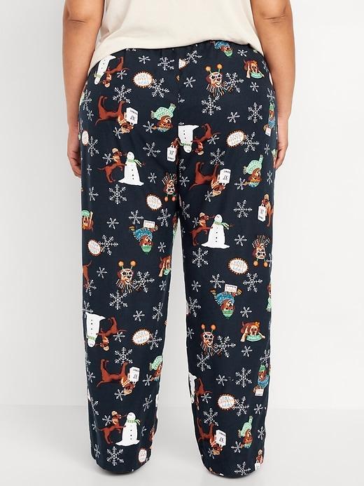 Mid-Rise Printed Flannel Pajama Pants Product Image