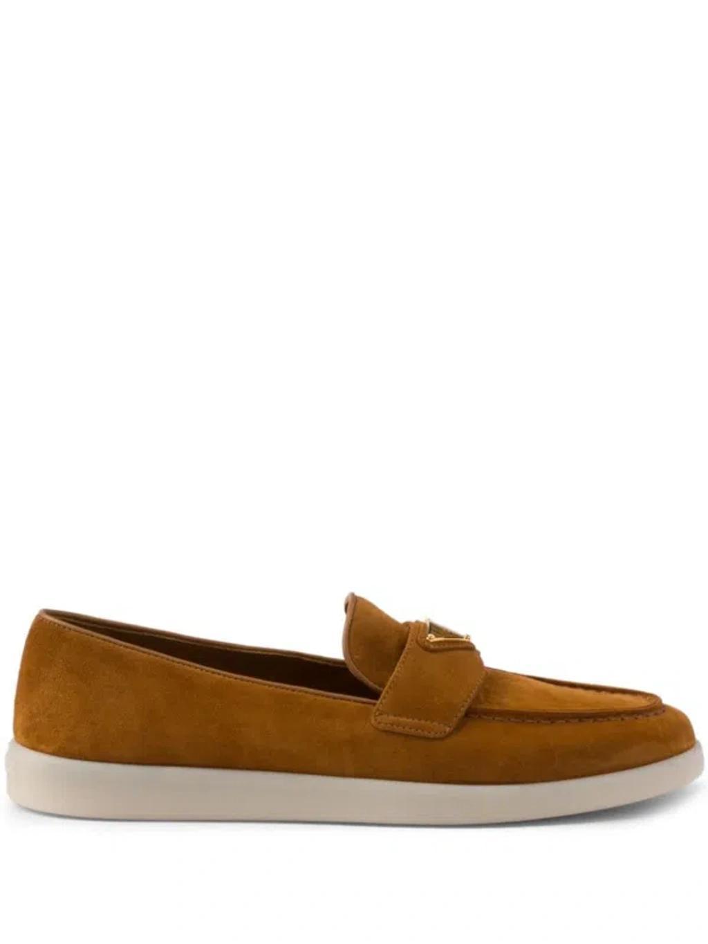 Suede Loafers In Brown Product Image